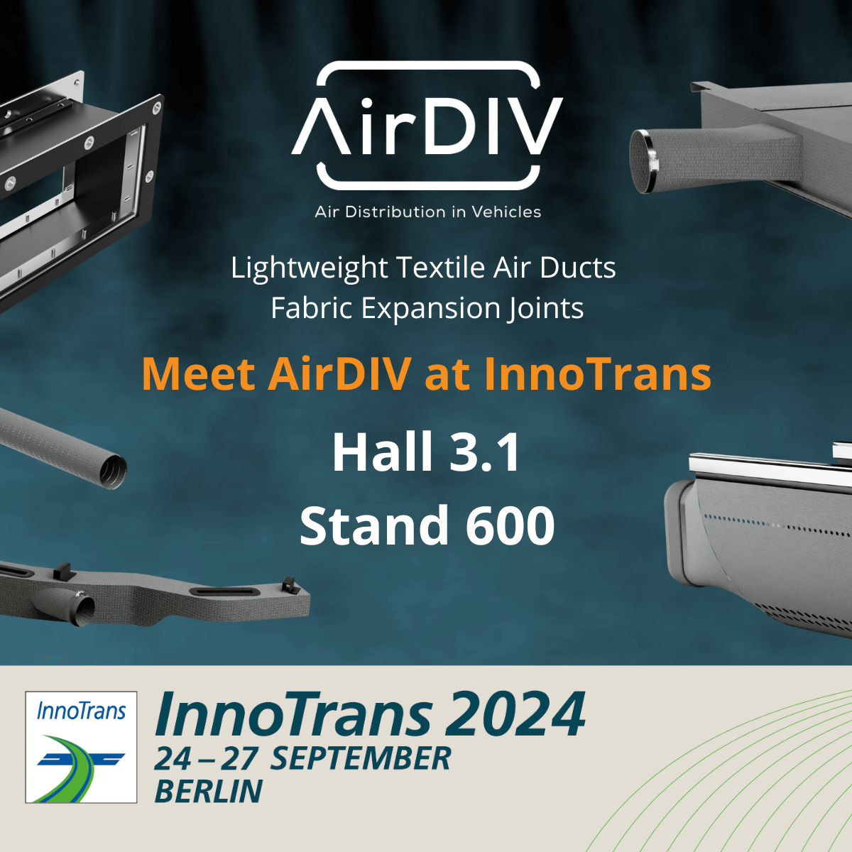 AirDIV textile air ducts and fabric expansion joints at InnoTrans Berlin 2024